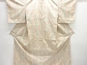 未使用品　枝葉模様織り出し十日町紬着物